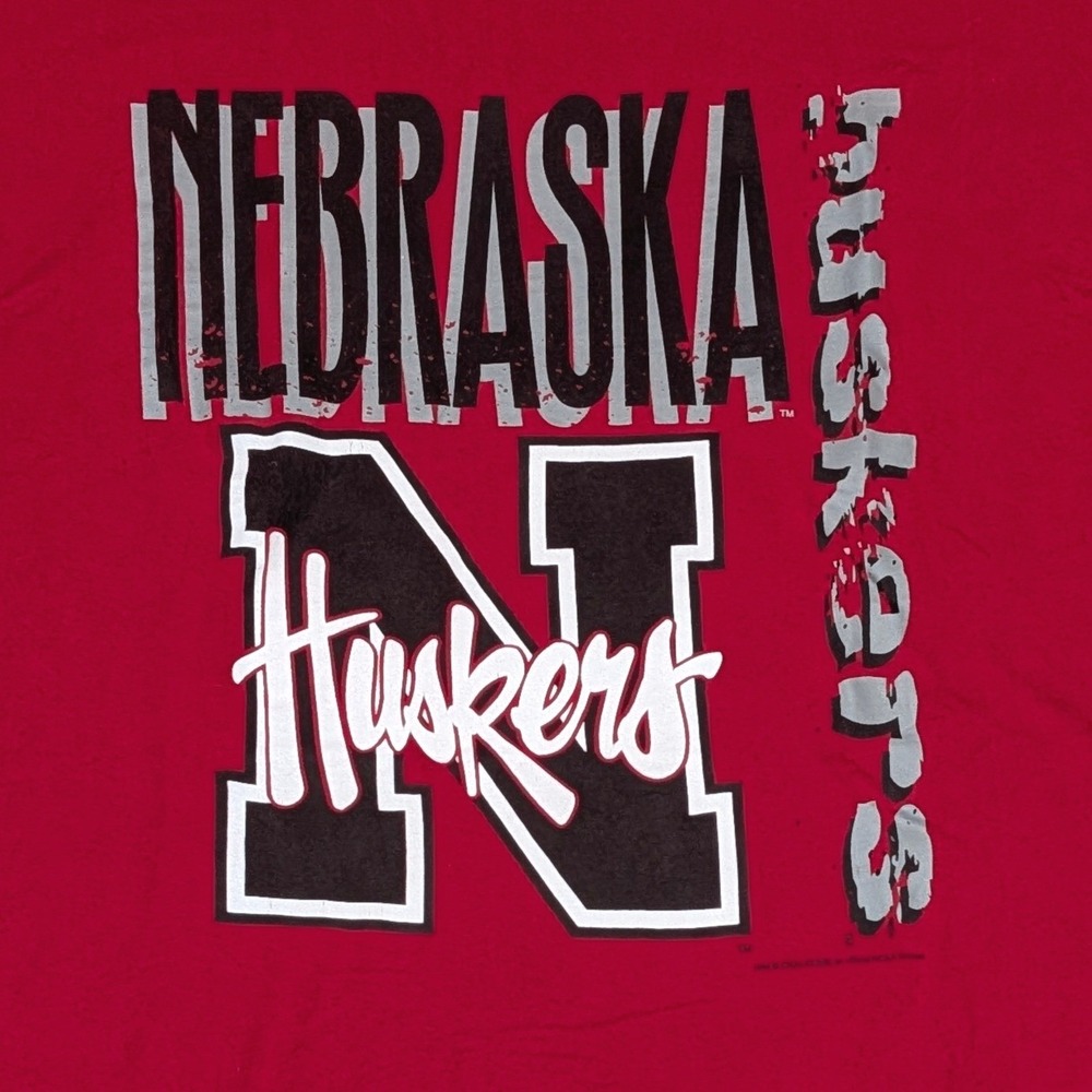 Vintage Chalk Line Nebraska Huskers T-Shirt Red Men's Large Single Stitch NCAA